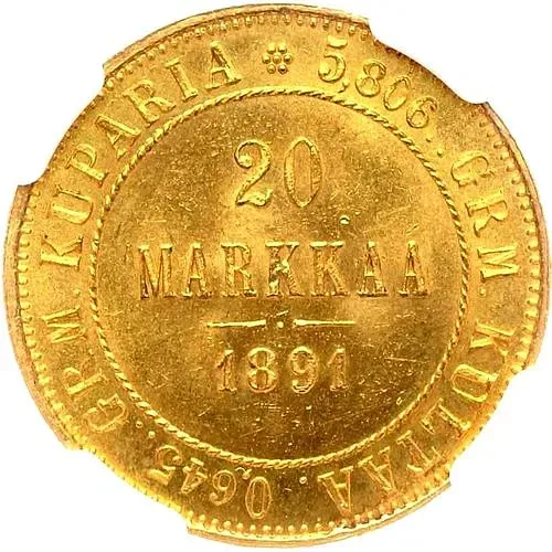 20 марок 1891, L
