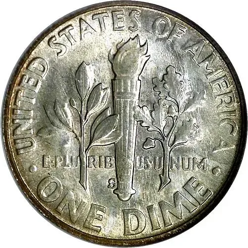 10 центов 1955, S, знак монетного двора "S" - Сан-Франциско [США]