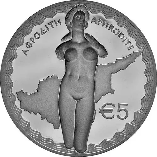 5 евро 2015, богиня Афродита [Кипр] Proof