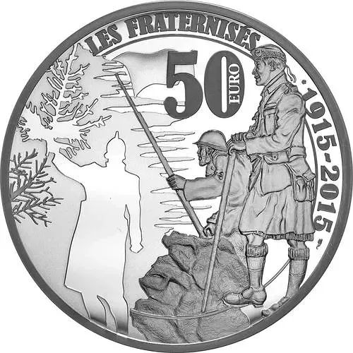 50 евро 2015, рождественское перемирие, Серебро [Франция]