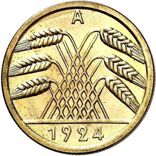 50 пфеннигов 1924, A, знак монетного двора "A" — Берлин [Германия / Веймарская республика]