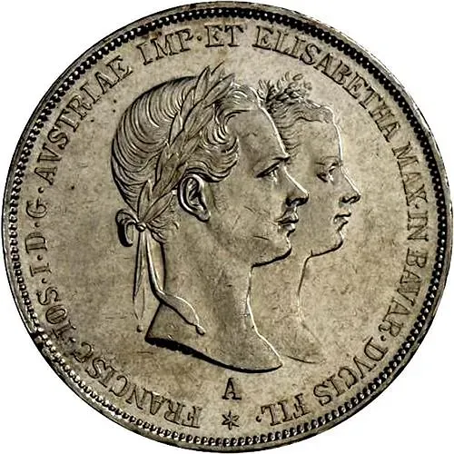 2 Gulden - 2 Florin 1854, Wedding of Franz Joseph and Elisabeth of Bavaria [Austria]