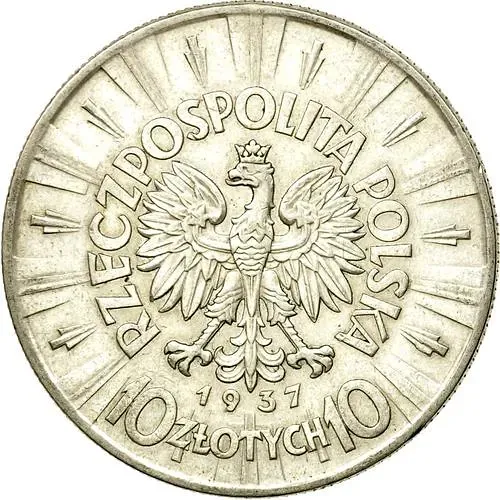 10 злотых 1937, Пилсудский [Польша]
