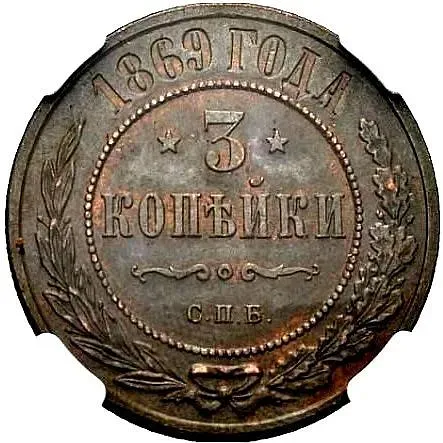 3 копейки 1869, СПБ