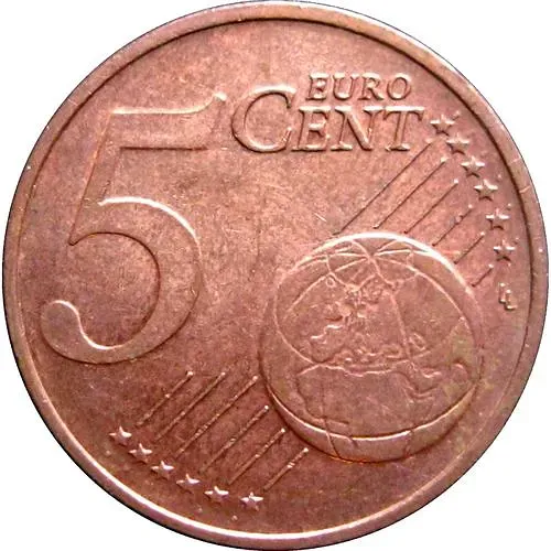 5 евро центов 2002, A, регулярный чекан Германии, знак монетного двора: "A" - Берлин [Германия]