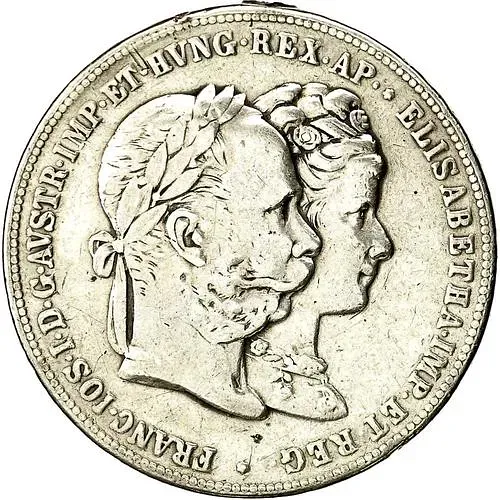 2 Gulden - 2 Florin 1879, Silver Wedding of Franz Joseph and Elisabeth of Bavaria [Austria]