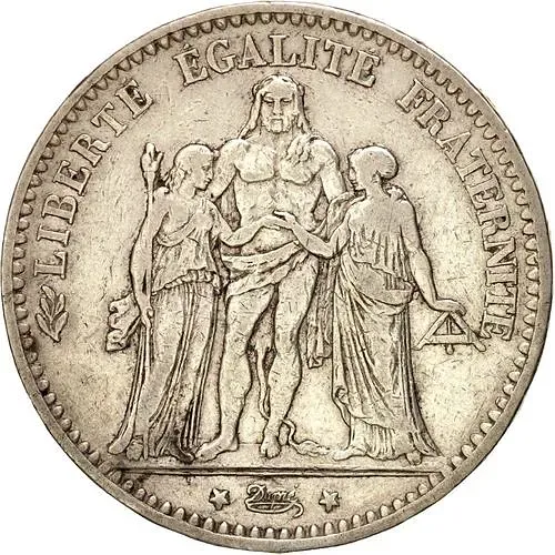 5 франков 1875, A, Геркулес [Франция]