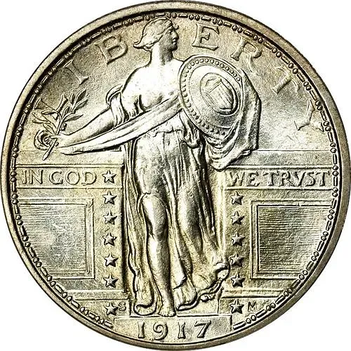 25 Cents 1917, S, Standing Liberty Quarter [USA]