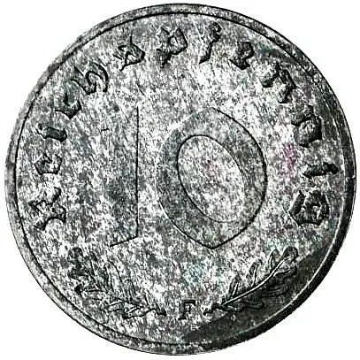 10 рейхспфеннигов 1945, F, оккупация [Германия / Третий рейх]