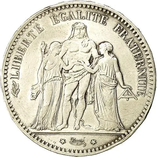 5 франков 1876, A, Геркулес [Франция]