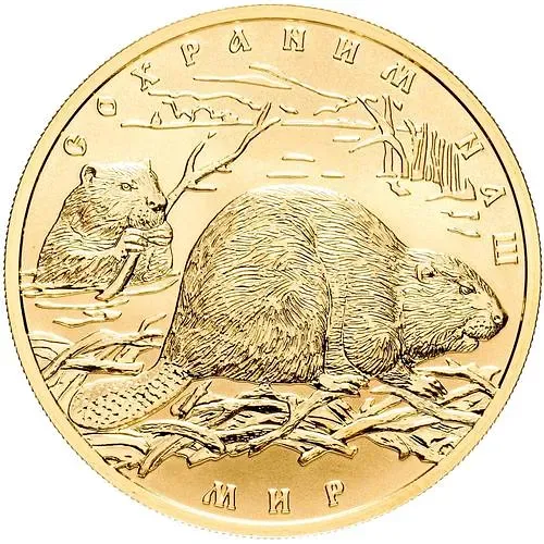 100 Rubles 2008, SPMD, Beaver