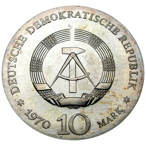 10 марок 1970, 200 лет со дня рождения Людвига ван Бетховена [Германия / ГДР]