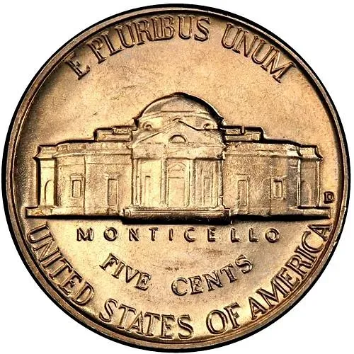 5 центов 1961, D, Томас Джефферсон [США]