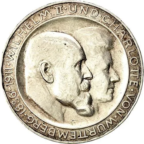 3 марки 1911, F, 25 лет свадьбе [Германия / Германская Империя]