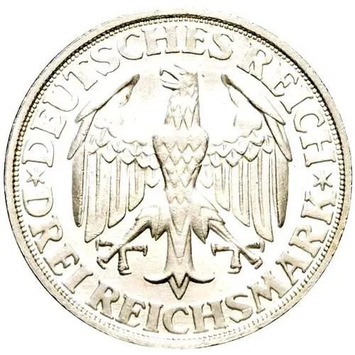 3 рейхсмарки 1928, D, Динкельсбюль [Германия]