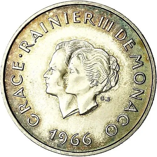 10 франков 1966, 10 лет свадьбе Ренье III [Монако]