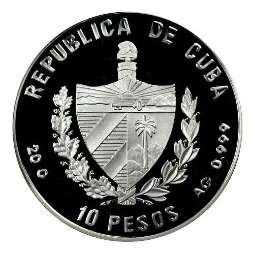 10 песо 1994, футбол [Куба] Proof