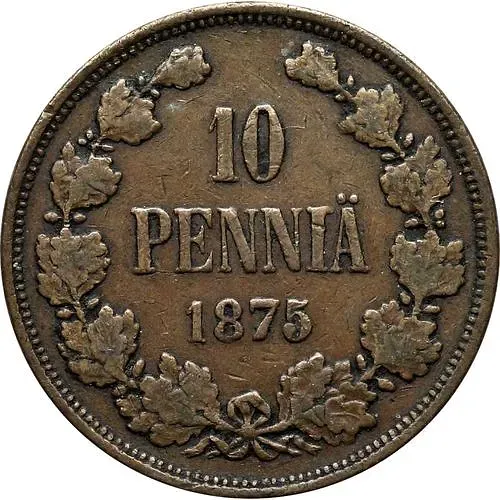 10 Pennia 1875
