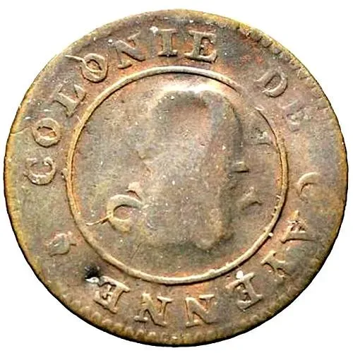 2 Sous 1801 [Nevis / St. Kitts and Nevis / St. Kitts]