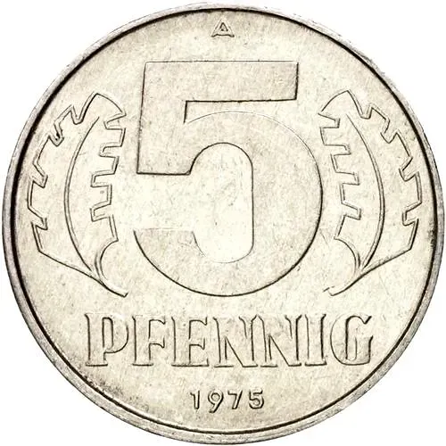 5 пфеннигов 1975, А [Германия / ГДР]