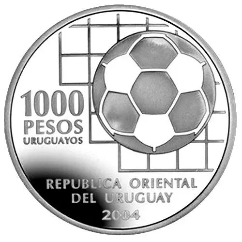 1000 песо 2004, мяч [Уругвай] Proof
