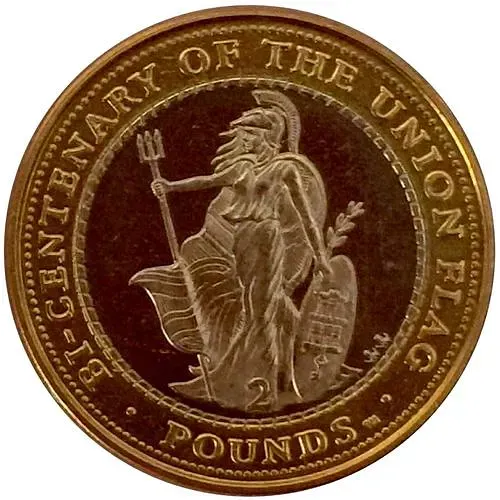 2 фунта 2001, флаг Великобритании [Гибралтар]