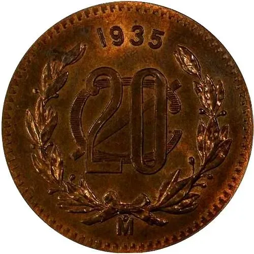 20 сентаво 1935, бронза [Мексика]