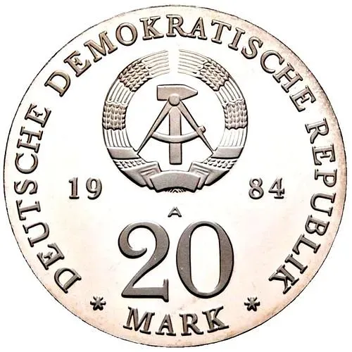 20 марок 1984, 300 лет со дня рождения и 225 лет со дня смерти Георга Фридриха Генделя [Германия / ГДР]