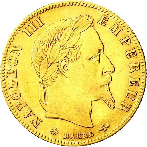 5 франков 1865, A, Золото /желтый цвет/ [Франция]