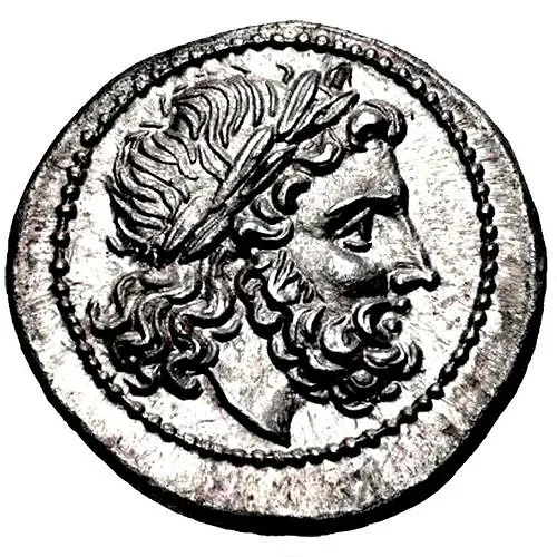 Victoriatus 211-208 BC, reverse inscription: Roma [Roman Republic / Rome]