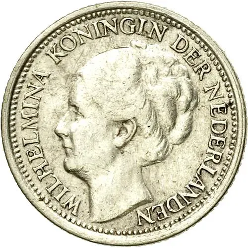 10 центов 1941, серебро (портрет на аверсе) [Нидерланды]