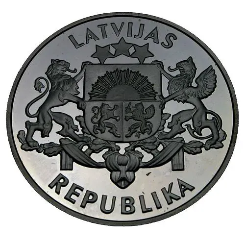10 латов 1993, 75 лет Латвийской республике [Латвия] Proof
