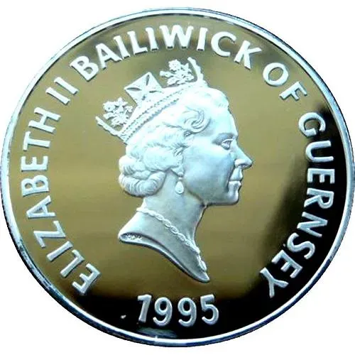 5 фунтов 1995, королева-мать [Гернси] Proof