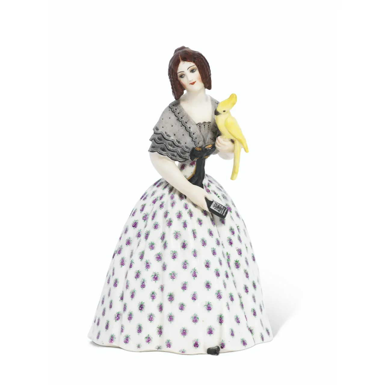 Редкая советская фарфоровая фигурка дамы с попугаем (какаду)