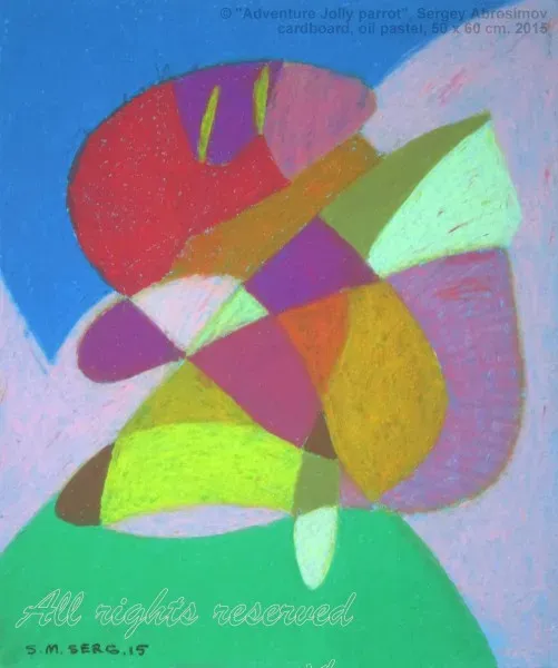 Приключение веселого попугая масляная пастель 