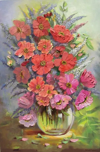 Пастельные контрасты Масло , холст , Акварель , мастихин 