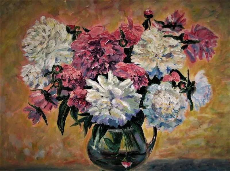Пионы акрил на холсте 