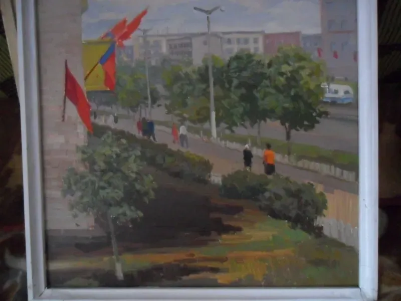 9 Мая в г.Бийске картон, масло 